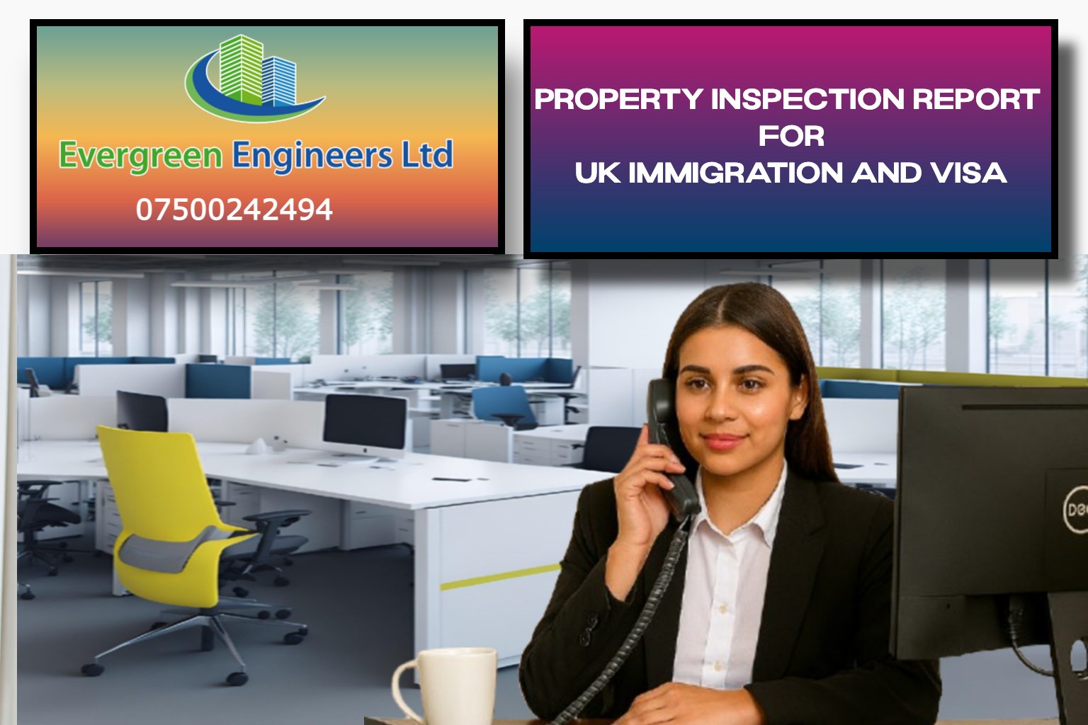 Property Inspection Report Dartford, Kent for UK Immigration and Visa application by Evergreen Engineers Ltd.