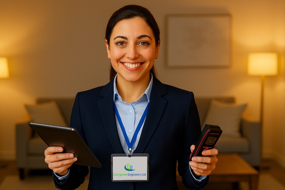 UK Visa Accommodation Requirements: Professional Property Inspection Report by Evergreen Engineers Ltd Professional property inspection report for UK visa accommodation requirements, confirming adequate housing standards by Evergreen Engineers Ltd for UKVI applications.